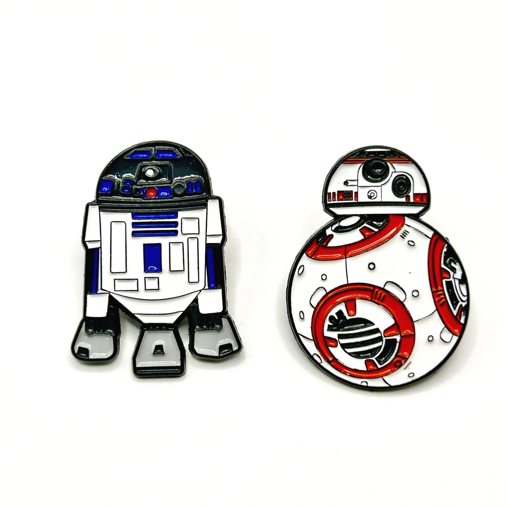 R2-D2 BB-8 Star Wars Lapel Pin Set Unisex OS Multi Enamel Droid Movie Fan Gift